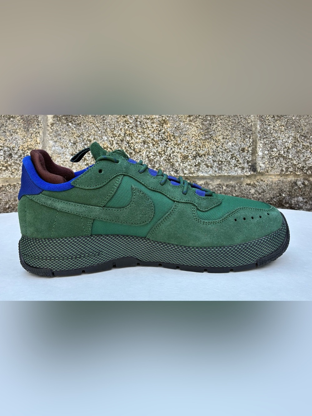 Nike Air Force 1 Low Wild Fir Earth Green Royal Blue Sneakers W11 / M9.5 Shoes